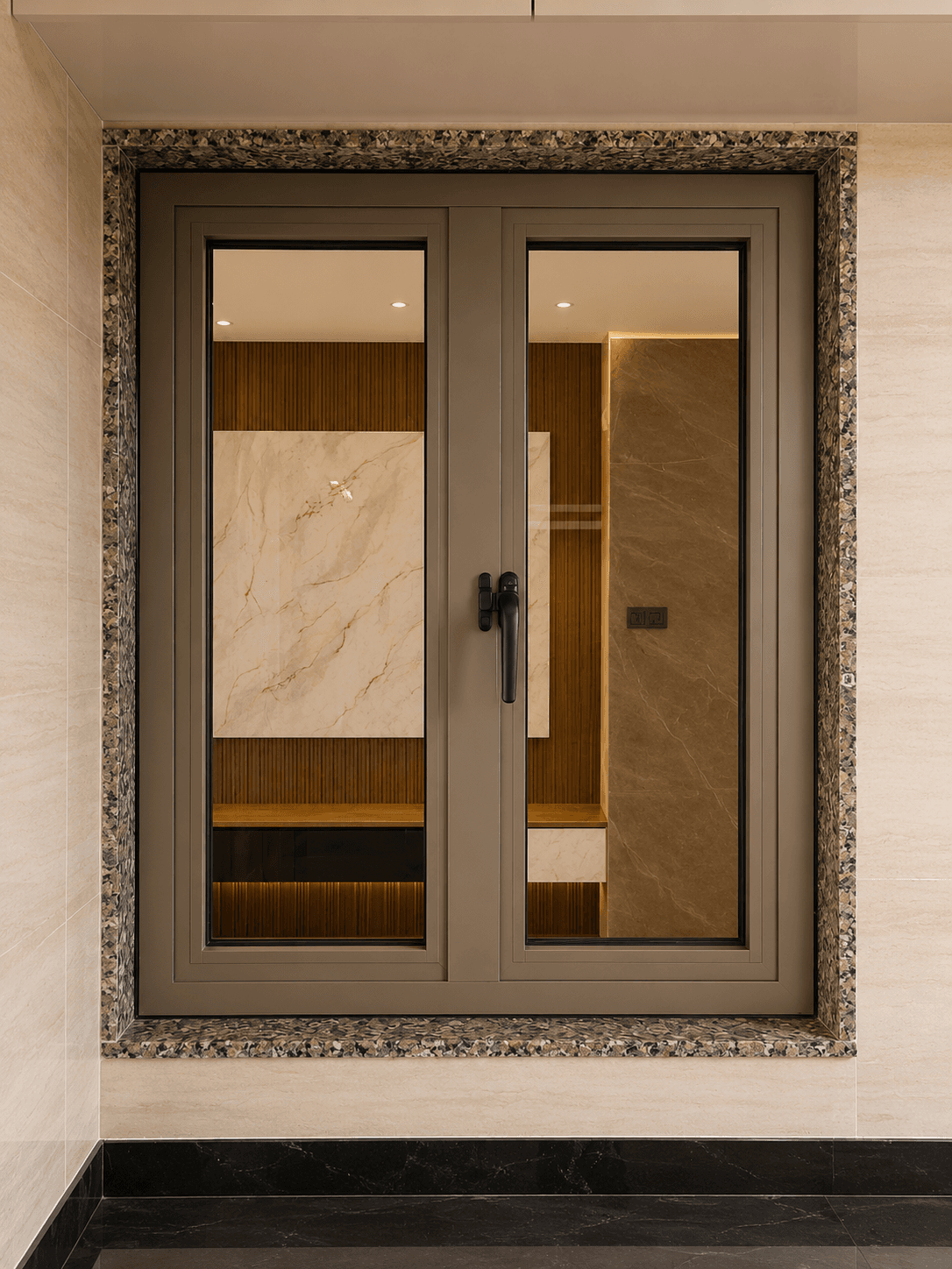 Arislim 40mm casement window having double shutter design