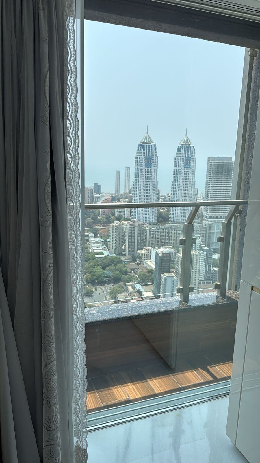 Balcony glass balustrade view